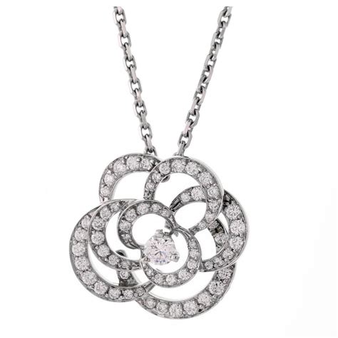 chanel diamond flower necklace|genuine chanel necklace.